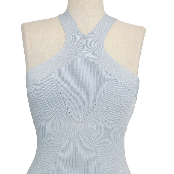 Bailey 44 Anthropologie Dress XS Pastel Blue Ribbed Knit Sleeveless Bodycon - Picture 2 of 12
